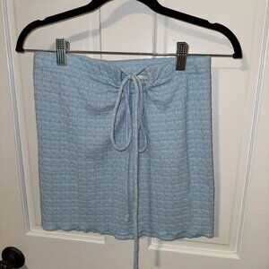 South Moon Under | Juniper Blu | Mini skirt cover up in blue | tie in front